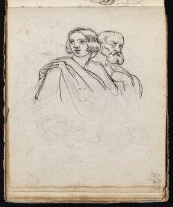 Vecchio barbuto e giovane donna, a mezzo busto Macinata, Giuseppe