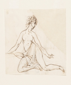 Danzatrice seminuda con fiori tra i capelli Bonomini, Paolo Vincenzo