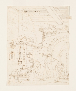 Interno di cucina rustica con figure Bonomini, Paolo Vincenzo