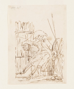 Artigliere in aspetto di scheletro volto a destra Bonomini, Paolo Vincenzo