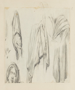 Studi per panneggi e volto Durini, Alessandro