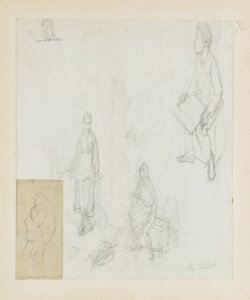 Studio per uomo seduto e figura femminile Durini, Alessandro