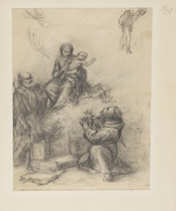 Vergine con Bambino e santi e schizzi vari Durini, Alessandro