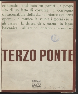 Terzo ponte : bimestrale di cultura e vita locale