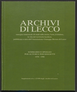 Archivi di lecco - Sommario e spoglio per autori e per soggetti, 1978-1998