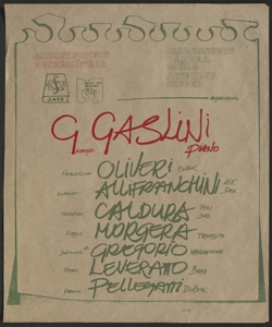 Gaslini Oktett vendégjátéka : jazzkoncert, '84 dec. 2, 20 ora, Jate Klub, Szeged