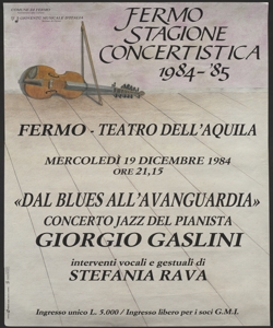 Dal blues all'avanguardia : concerto jazz del pianista Giorgio Gaslini / grafica Modus studio