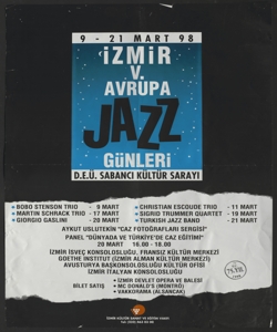 Izmir v. Avrupa Jazz Günleri : 9-21 mart 98