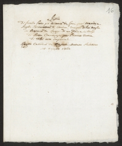 S. 012, perg. 0016 (Instrumentum ficti, 1364 agosto 28)