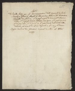 S. 012, perg. 0065 (Instrumentum ficti, 1399 ottobre 26)