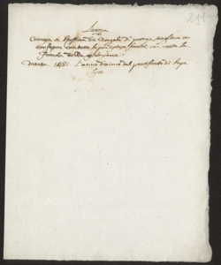 S. 012, perg. 0211 (Instrumentum concessionis at absolutionis, 1481 luglio 14)