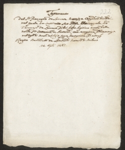 S. 012, perg. 0222 (Instrumentum testamenti, 1487 aprile 24)