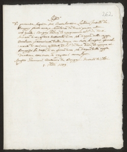 S. 012, perg. 0262 (Instrumentum permutationis, 1509 settembre 1)