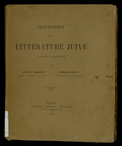 Histoire de la littérature juive / d'après G. Karpelés ; par Isaac Bloch et Emile Lévy