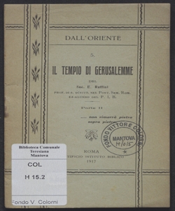 Il tempio di Gerusalemme : parte 2. / E. Ruffini