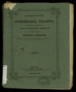 Introduzione alla giurisprudenza filosofica : per servire di preliminari allo studio del diritto / Lodovico Ambrosoli