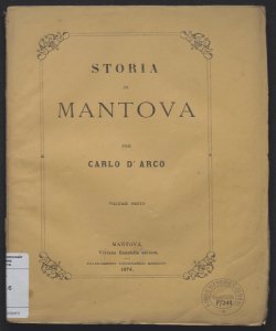 Studi intorno al municipio di Mantova dall'origine di questa fino all'anno 1863 ai quali fanno seguito documenti inediti e rari / per Carlo D'Arco - V. 6