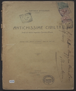 Antichissime civiltà : studi sul nesso linguistico semitico-ariano / Raffaele Ottolenghi