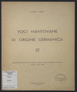 Voci mantovane di origine germanica / Aldo Enzi