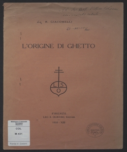 L'origine di ghetto / R. Giacomelli