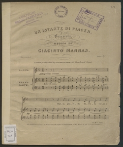 Un istante di piacer : barcarola / musica di Giacinto Marras