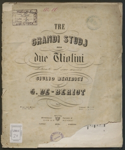 Tre grandi studi per due Violini : op. 43 / C. de Bériot