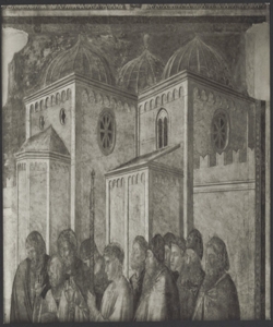 Affresco - Storie di S. Giovanni Evangelista - Resurrezione di Drusiana - Giotto - Firenze - Chiesa di Santa Croce - Cappella Peruzzi
